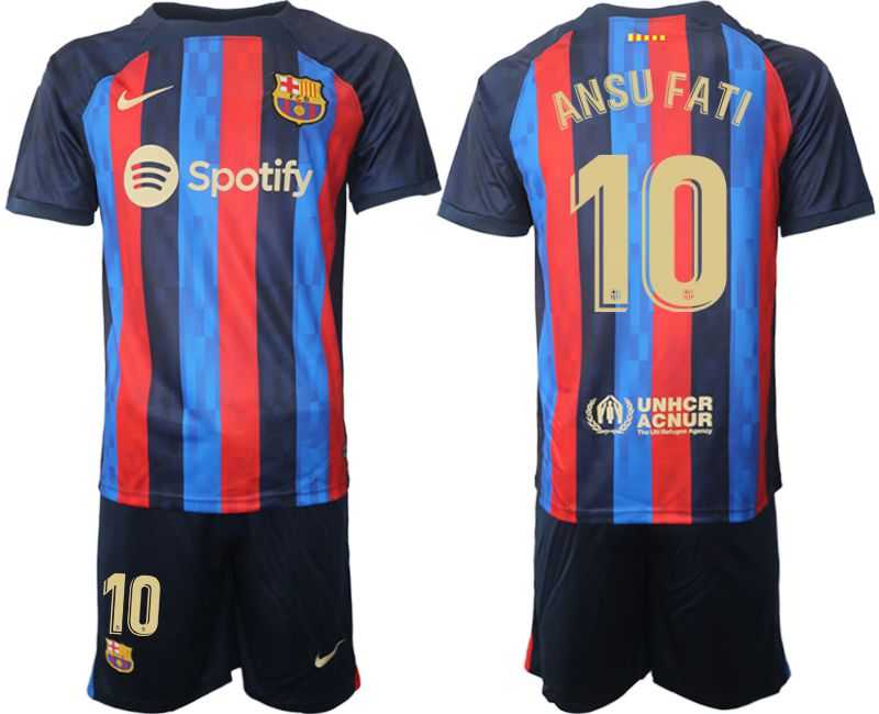 Men 2022-2023 Club Barcelona home blue #10 Soccer Jersey